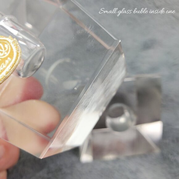 Bohemia Glass MCM VTG Czechoslovakia Crystal Candle Stick Holders Pair Orig. Box - Picture 12 of 17